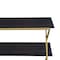 Armen Living Westlake 3-Tier Dark Brown Console Table with Brushed Gold Legs LCWLCNBRGLD - alternate 3